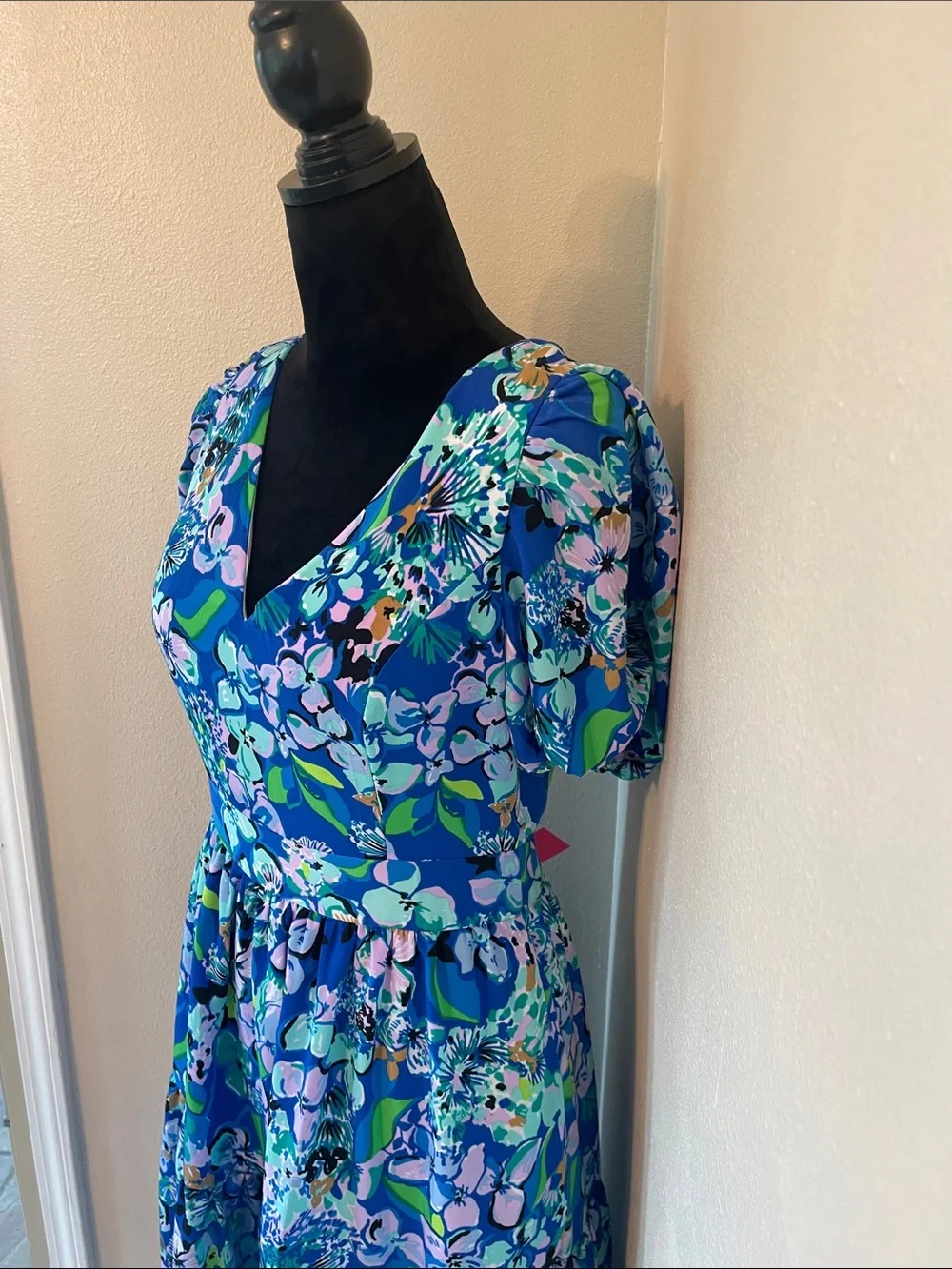 Lilly Pulitzer blue floral Grace midi dress nwt size 8 - Picture 4 of 10